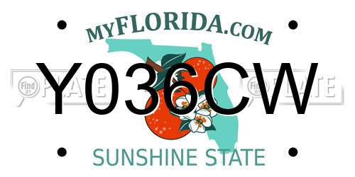 Y036CW Florida License Plate