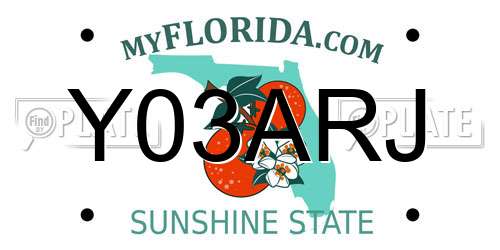 Y03ARJ Florida License Plate