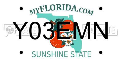 Y03EMN Florida License Plate