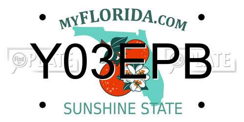 Y03EPB Florida License Plate