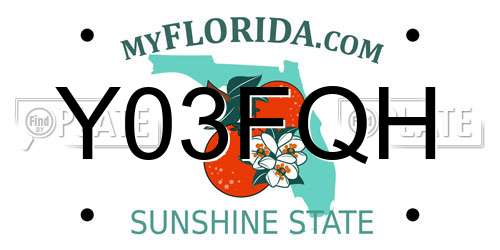 Y03FQH Florida License Plate