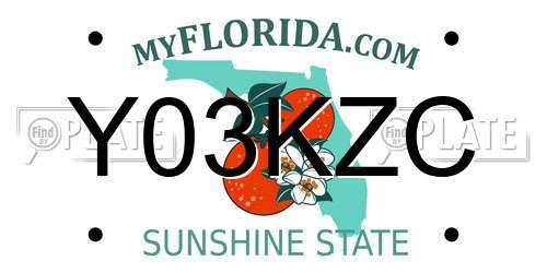 Y03KZC Florida License Plate