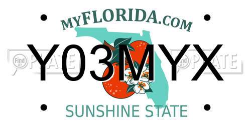 Y03MYX Florida License Plate