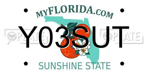 Y03SUT Florida License Plate