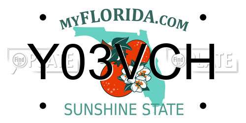 Y03VCH Florida License Plate