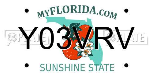 Y03VRV Florida License Plate