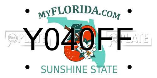 Y040FF Florida License Plate