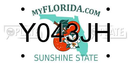Y043JH Florida License Plate