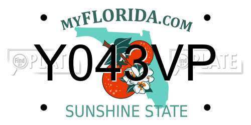 Y043VP Florida License Plate