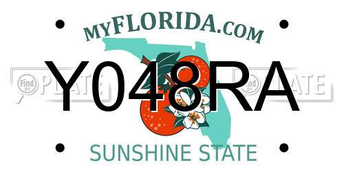Y048RA Florida License Plate