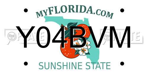 Y04BVM Florida License Plate