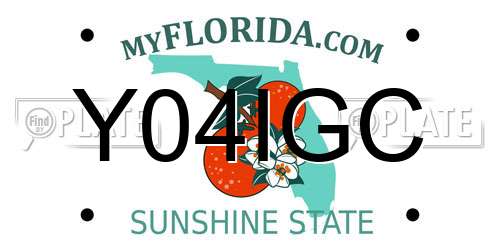 Y04IGC Florida License Plate