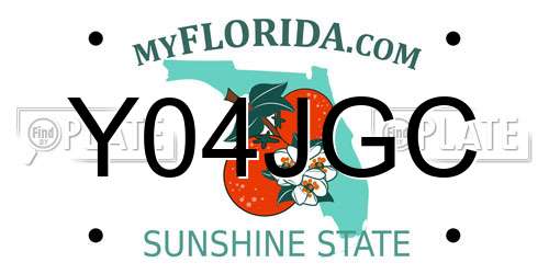 Y04JGC Florida License Plate
