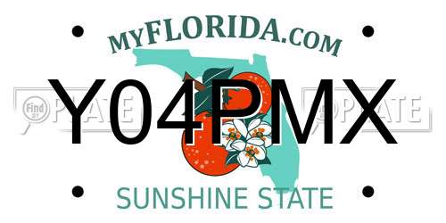 Y04PMX Florida License Plate