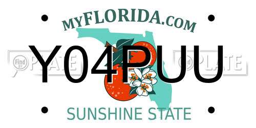 Y04PUU Florida License Plate