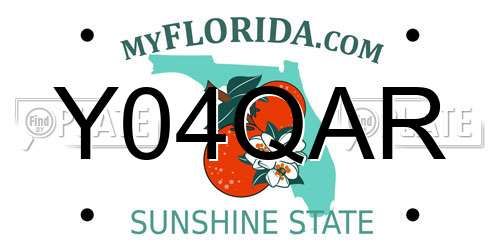 Y04QAR Florida License Plate
