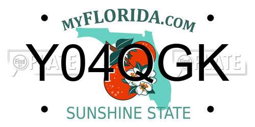 Y04QGK Florida License Plate