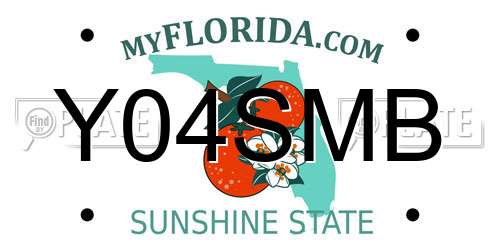 Y04SMB Florida License Plate