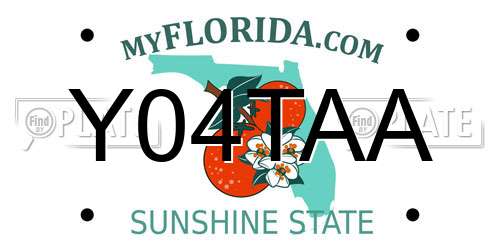 Y04TAA Florida License Plate