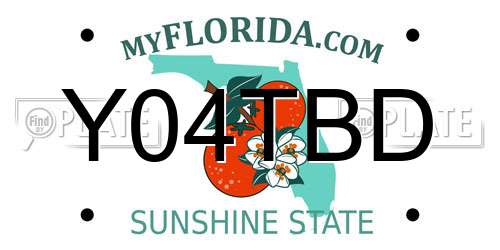 Y04TBD Florida License Plate