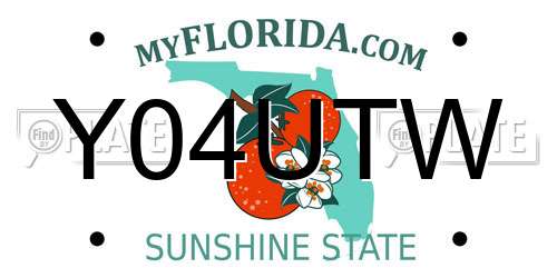 Y04UTW Florida License Plate