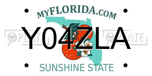 Y04ZLA Florida License Plate