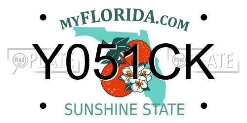 Y051CK Florida License Plate