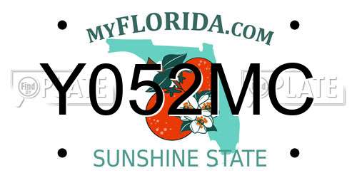 Y052MC Florida License Plate