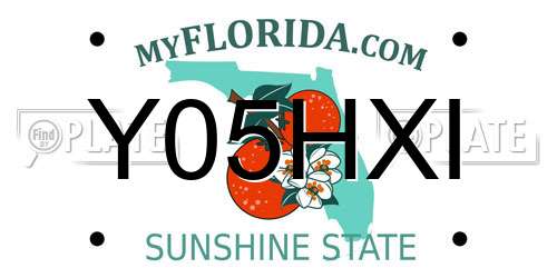 Y05HXI Florida License Plate