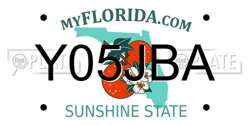 Y05JBA Florida License Plate