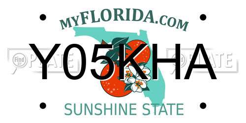 Y05KHA Florida License Plate