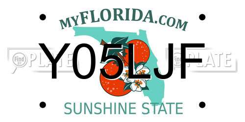 Y05LJF Florida License Plate