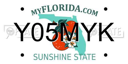 Y05MYK Florida License Plate