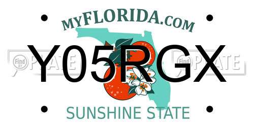Y05RGX Florida License Plate