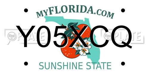 Y05XCQ Florida License Plate