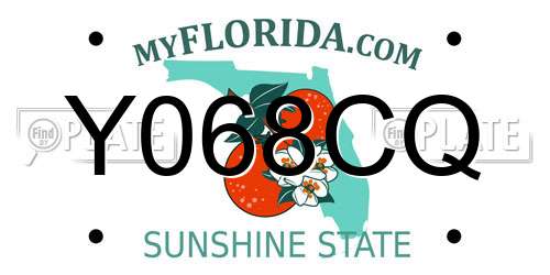 Y068CQ Florida License Plate