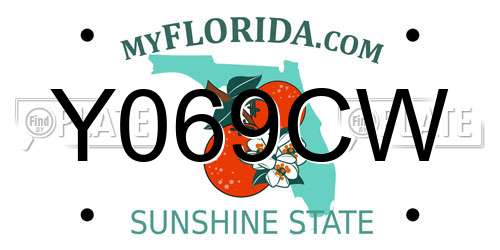 Y069CW Florida License Plate