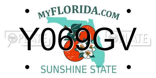 Y069GV Florida License Plate