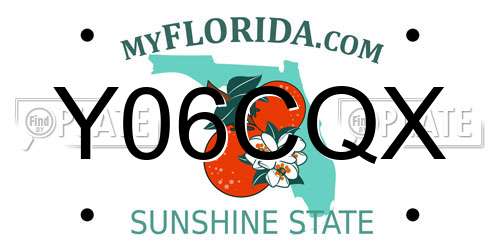 Y06CQX Florida License Plate