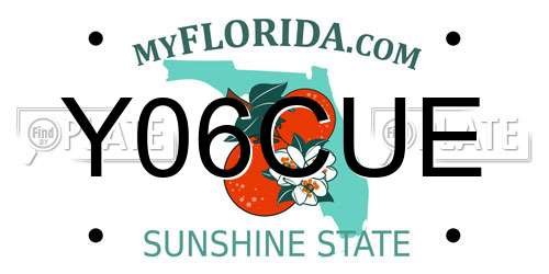 Y06CUE Florida License Plate