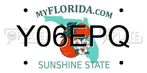 Y06EPQ Florida License Plate
