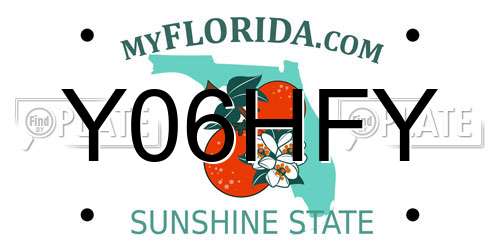 Y06HFY Florida License Plate