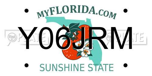 Y06JRM Florida License Plate