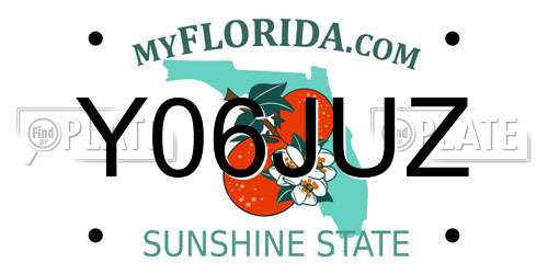 Y06JUZ Florida License Plate