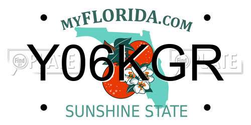 Y06KGR Florida License Plate