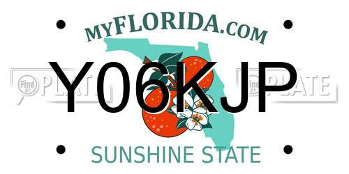 Y06KJP Florida License Plate