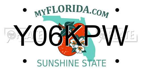 Y06KPW Florida License Plate