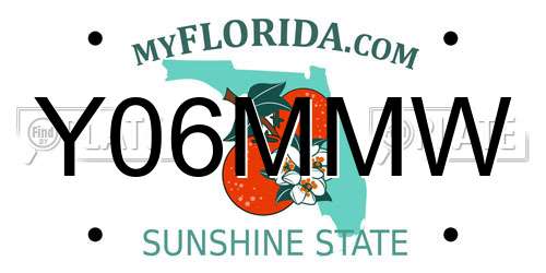 Y06MMW Florida License Plate