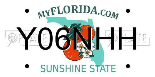 Y06NHH Florida License Plate