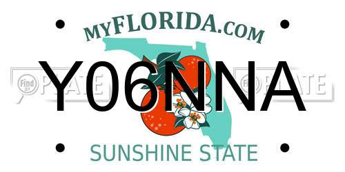 Y06NNA Florida License Plate
